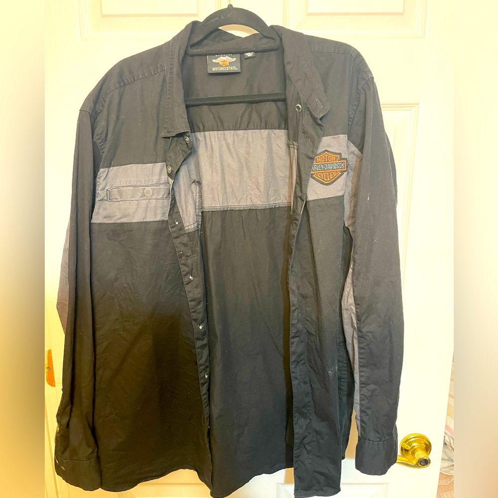 Mens XL Harley Davidson long sleeve button down